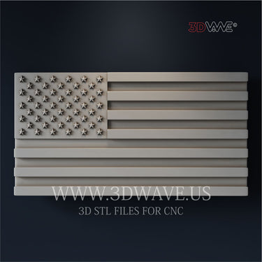AMERICAN FLAG 3d stl file for CNC